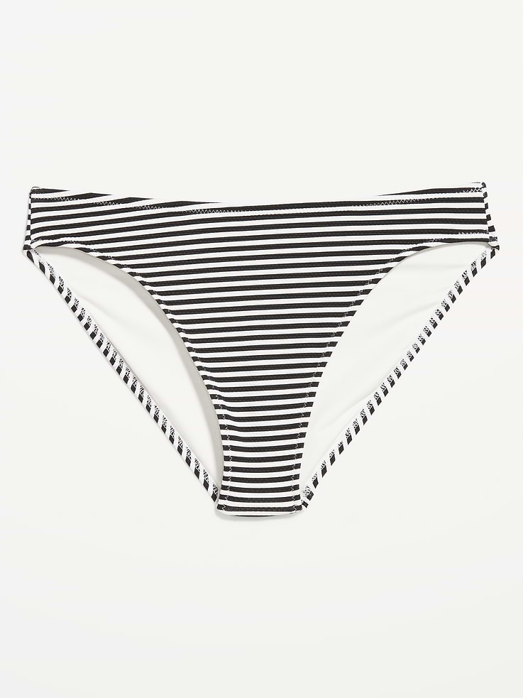 Image number 4 showing, Mid-Rise Textured Bikini Swim Bottoms