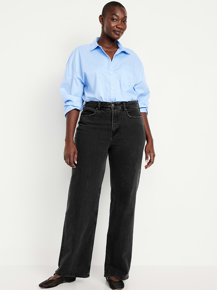 Image number 5 showing, Curvy Extra High-Waisted Wide-Leg Jeans