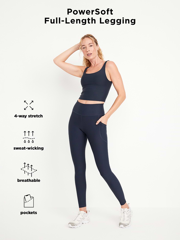 Image number 9 showing, High-Waisted PowerSoft Full-Length Pocket Leggings
