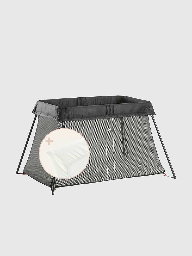 Image number 1 showing, BabyBjorn Travel Crib Light and Fitted Sheet Bundle Pack