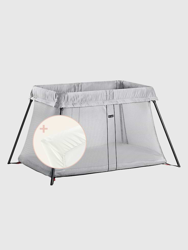 Image number 1 showing, BabyBjorn Travel Crib Light and Fitted Sheet Bundle Pack