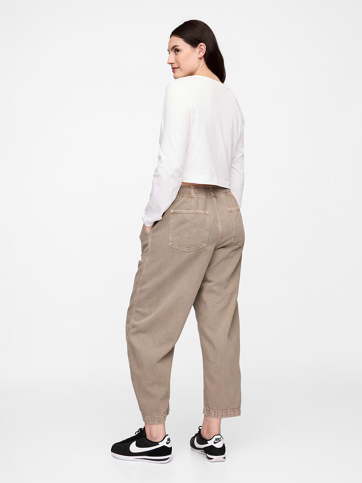 Image number 6 showing, Mid Rise SuperSoft Pull-On Barrel Jeans