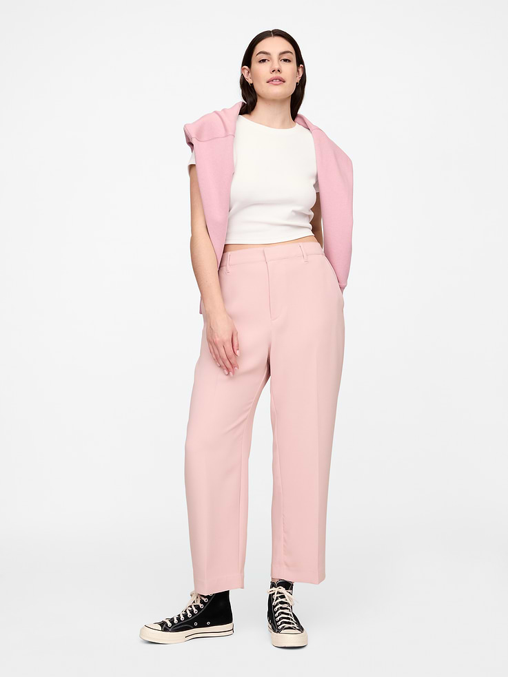 Image 5 of 7, High Rise Easy Straight-Leg Pants