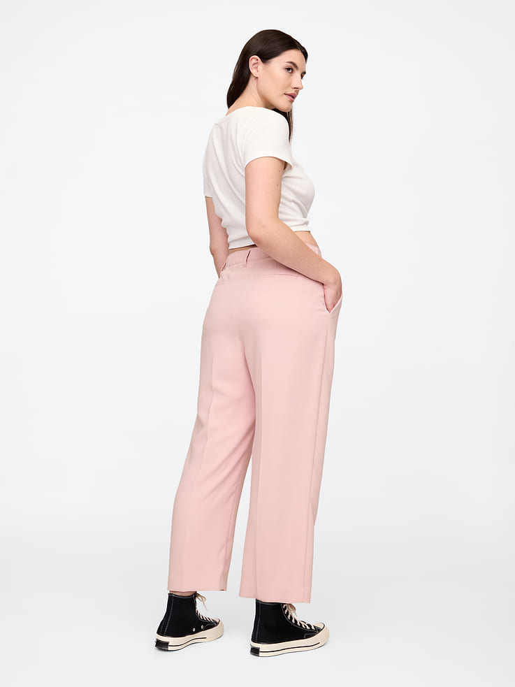 Image 6 of 7, High Rise Easy Straight-Leg Pants