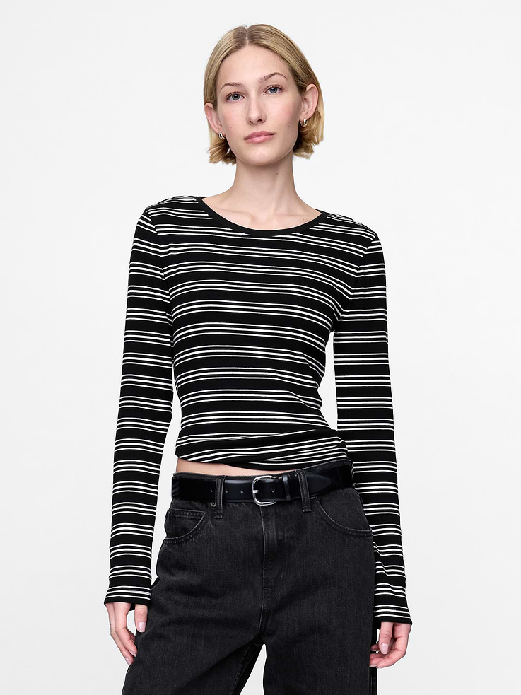 Image number 1 showing, Modern Rib Crop T-Shirt