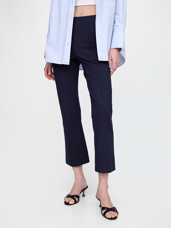 High Rise Double Knit Crop Kick Pants