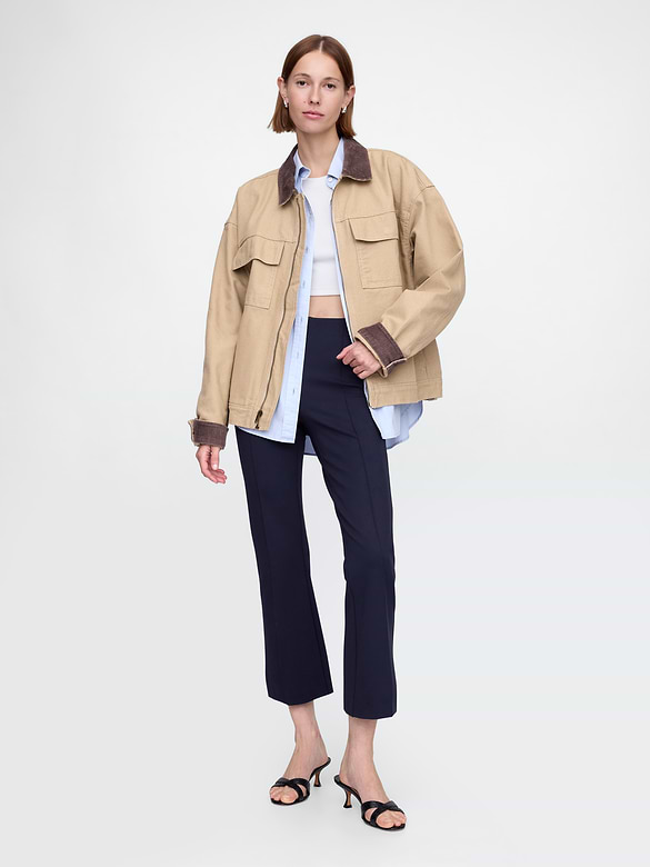 High Rise Double Knit Crop Kick Pants