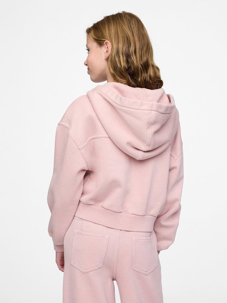 Image number 2 showing, Kids VintageSoft Crop Zip Hoodie