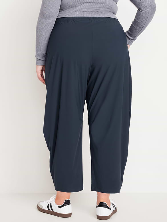 High-Waisted SleekTech Barrel Ankle Pants