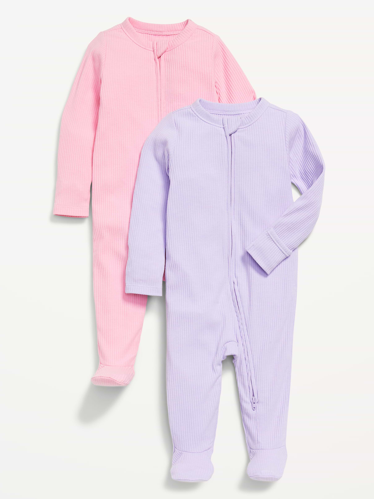 Image number 1 showing, Sleep & Play 2-Way-Zip Footed One-Piece 2-Pack for Baby