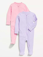 Image number 1 showing, Sleep & Play 2-Way-Zip Footed One-Piece 2-Pack for Baby
