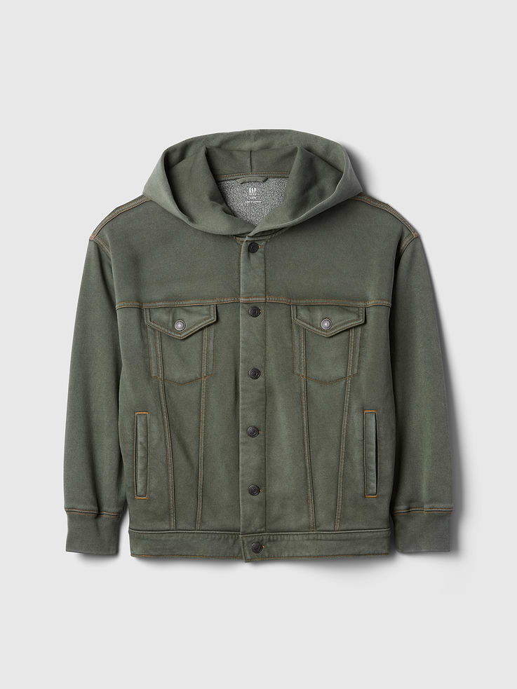 L'image numéro 5 présente Veste en denim emblématique à capuchon pour Enfant