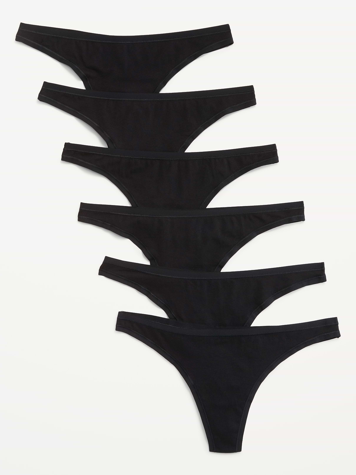 Image number 1 showing, 6-Pack Low-Rise Everyday Cotton Thongs