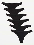 Image number 1 showing, 6-Pack Low-Rise Everyday Cotton Thongs