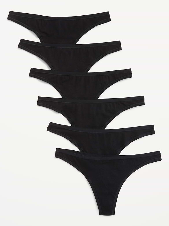 6-Pack Low-Rise Everyday Cotton Thongs