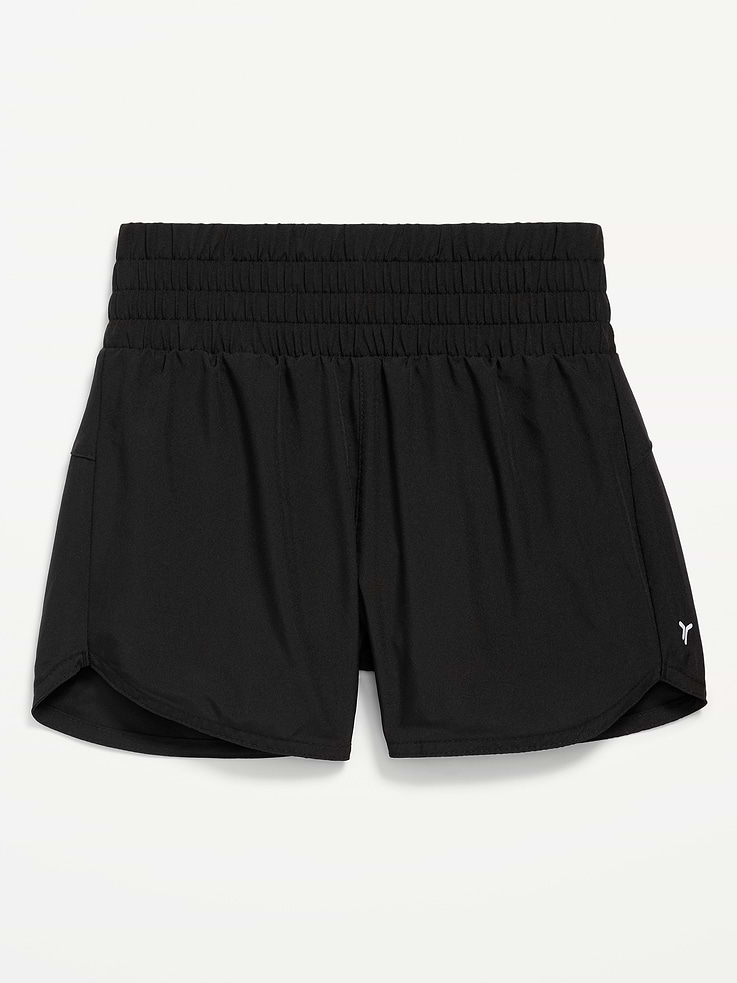 Image 4 of 5, High-Waisted Dolphin-Hem Run Shorts for Girls