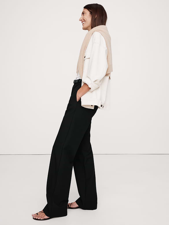 Ultra High-Rise Modern Straight City Stretch Pant