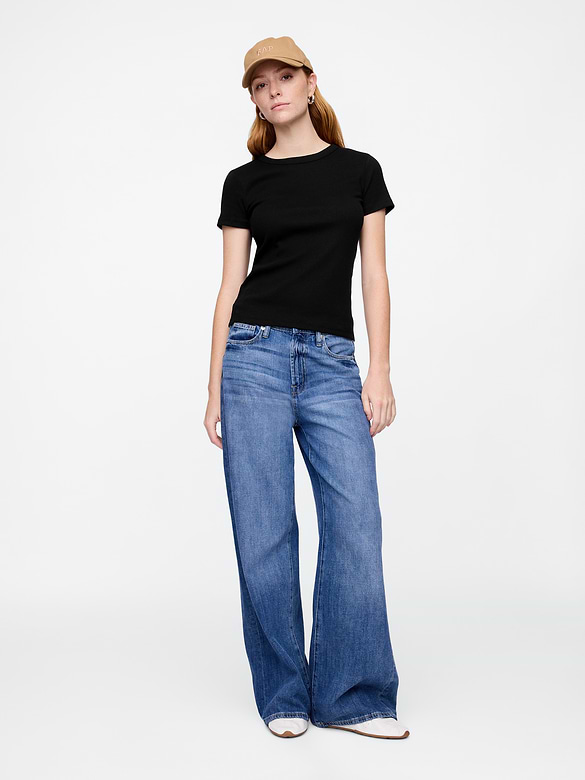 Ribbed Crewneck T-Shirt