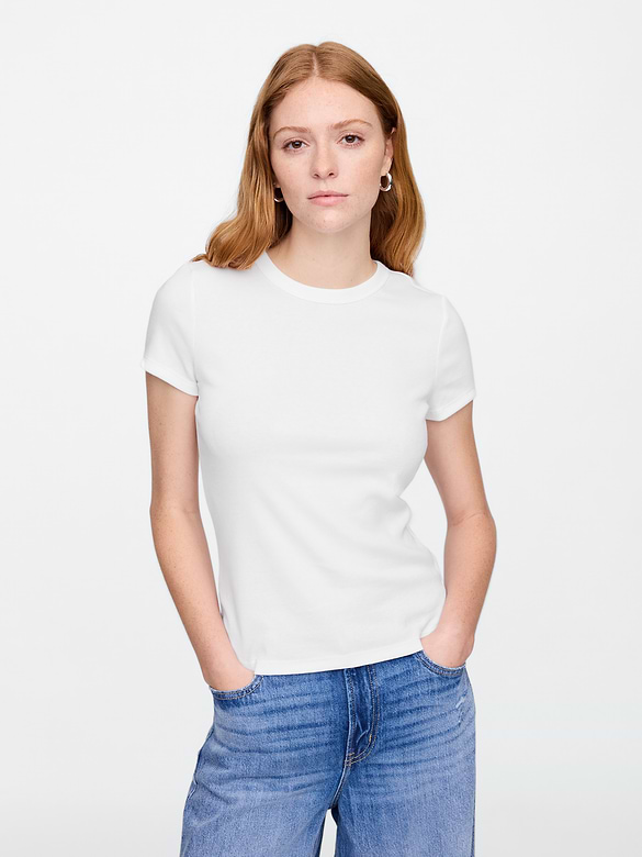 Ribbed Crewneck T-Shirt