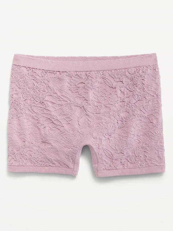 Mid-Rise Seamless Lace Boyshort Underwear