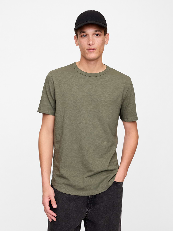 Image number 1 showing, Lived-In Curved Hem Crewneck T-Shirt
