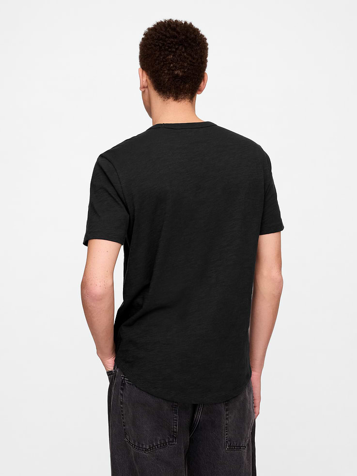 Image 2 of 5, Lived-In Curved Hem Crewneck T-Shirt