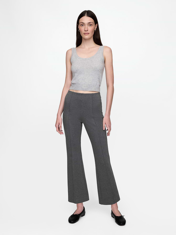 Image number 1 showing, High Rise Double Knit Crop Kick Pants