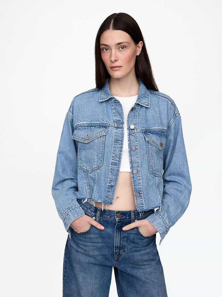 Image number 1 showing, UltraSoft Icon Denim Crop Jacket