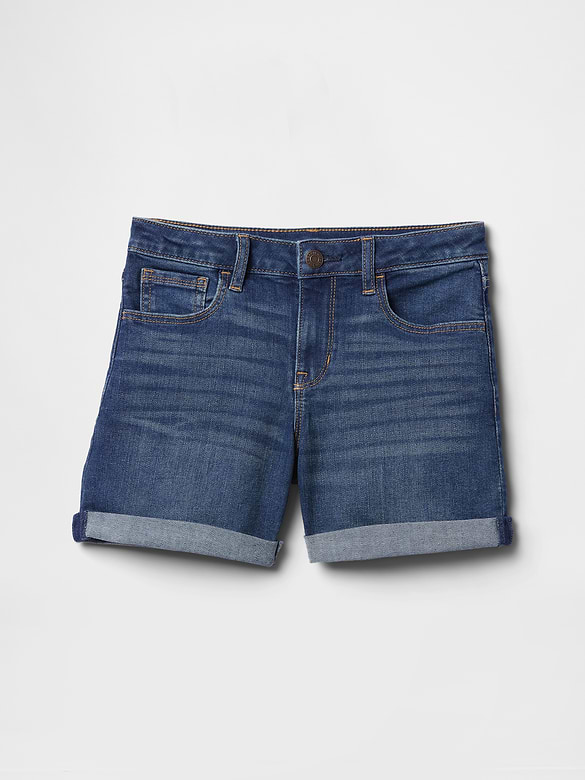 Kids Denim Midi Shorts