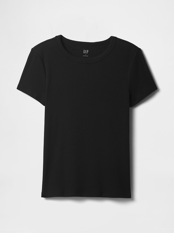 Image 5 of 5, Ribbed Crewneck T-Shirt