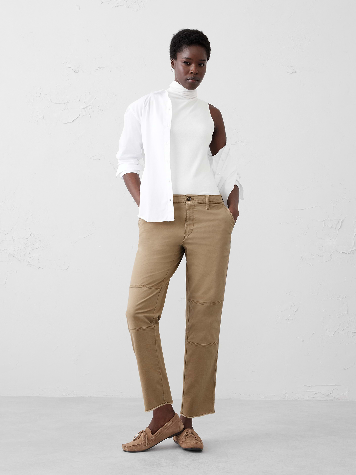 Image number 1 showing, Slim Mid-Rise Pull-On Chino