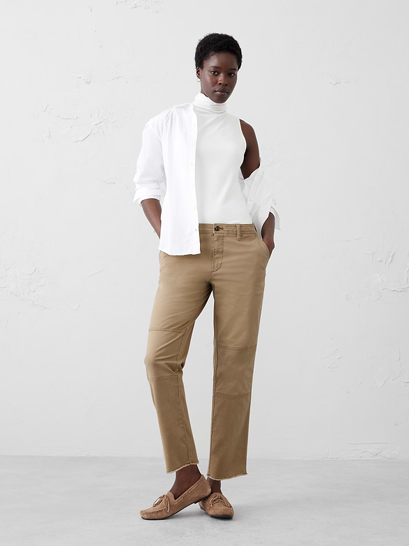 Slim Mid-Rise Pull-On Chino