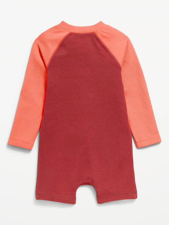 Color-Block Swim Rashguard One-Piece for Baby