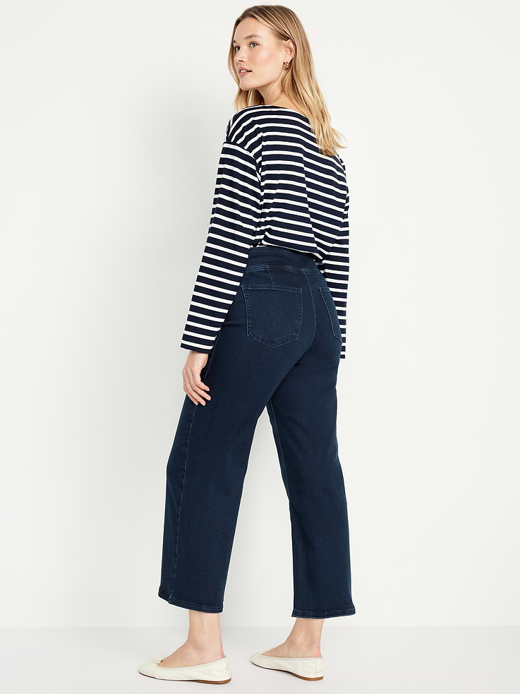 Image number 6 showing, High-Waisted Weekender Pull-On Crop Wide-Leg Jeans