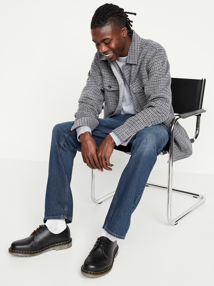 Image number 3 showing, Structured Straight Non-Stretch Jeans