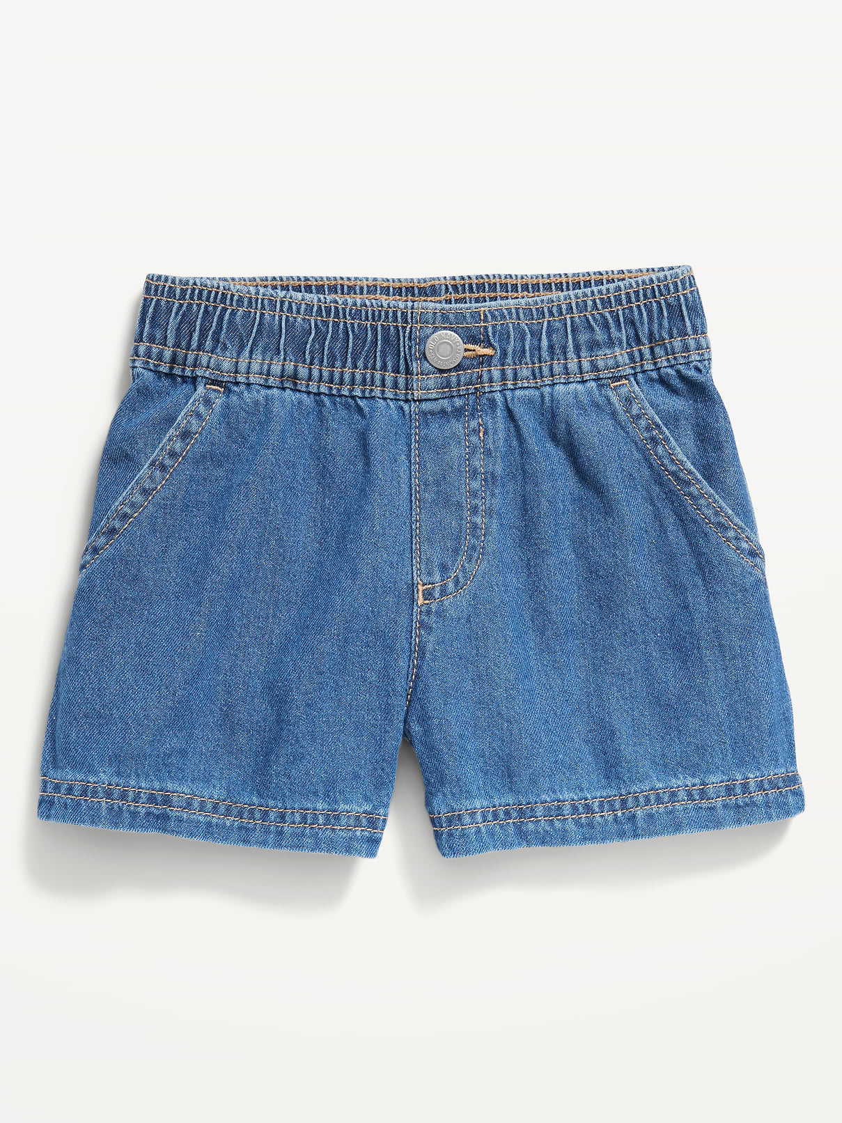 L'image numéro 1 présente Short en denim à taille élastique pour toute-petite fille