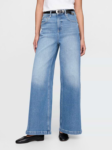 Image number 2 showing, Extra High Rise Stride Wide-Leg Jeans