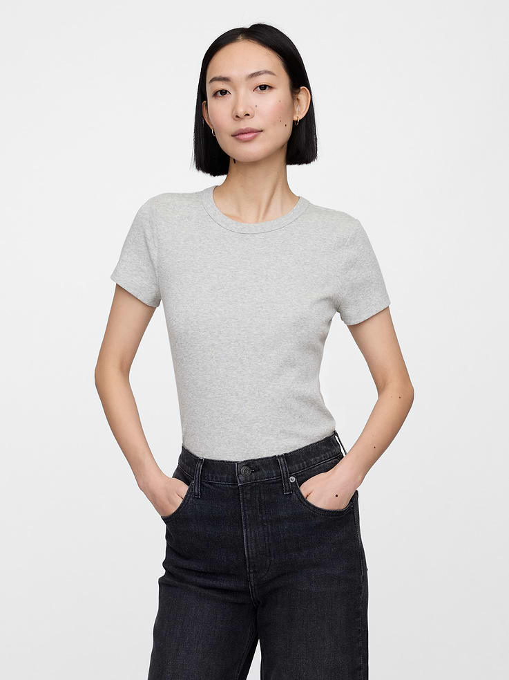 Image number 1 showing, Ribbed Crewneck T-Shirt