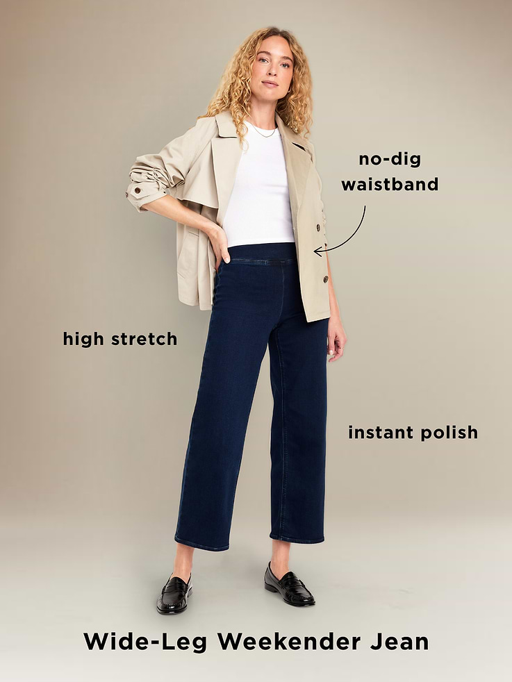 Image number 9 showing, High-Waisted Weekender Pull-On Crop Wide-Leg Jeans