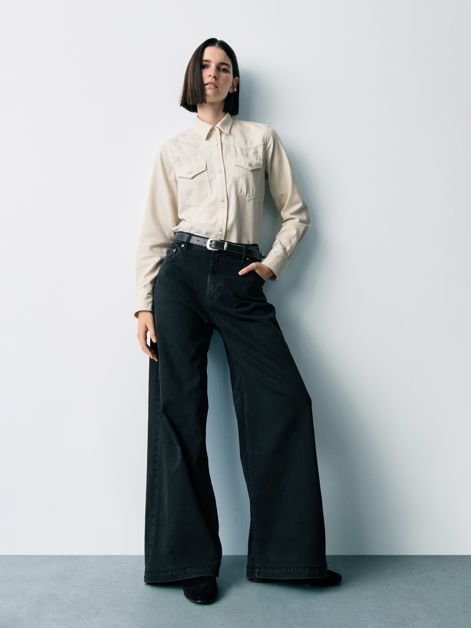 Image 8 of 9, High Rise Stride Wide-Leg Jeans