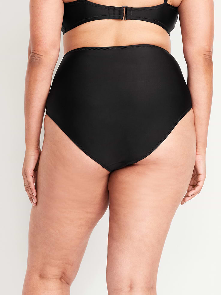 Image 7 of 8, Matte High-Waisted Bikini Swim Bottoms