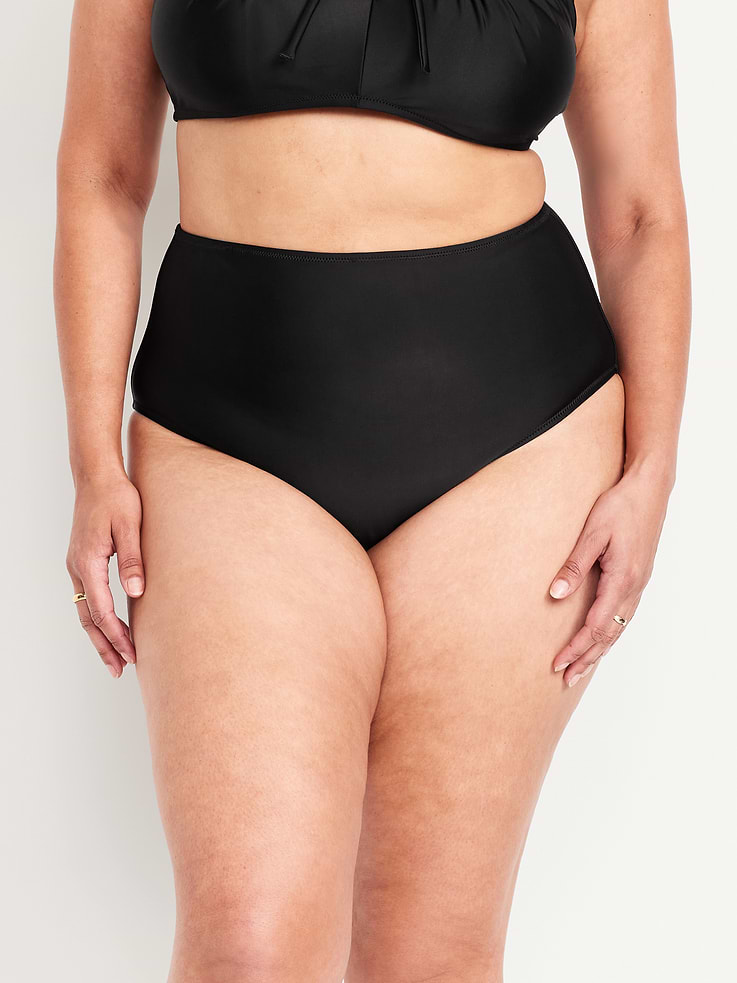 Image 6 of 8, Matte High-Waisted Bikini Swim Bottoms