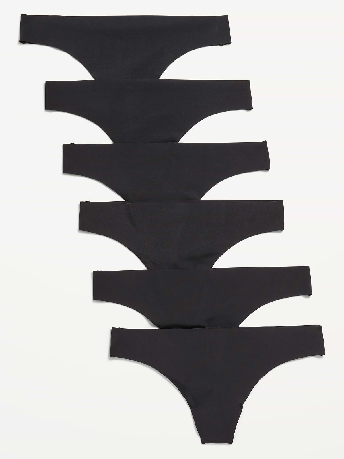 Image number 1 showing, Low-Rise No-Show Thong Underwear 6-Pack