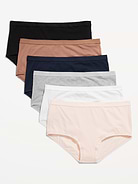 Image number 1 showing, High-Waisted Everyday Brief Cotton Underwear 6-Pack