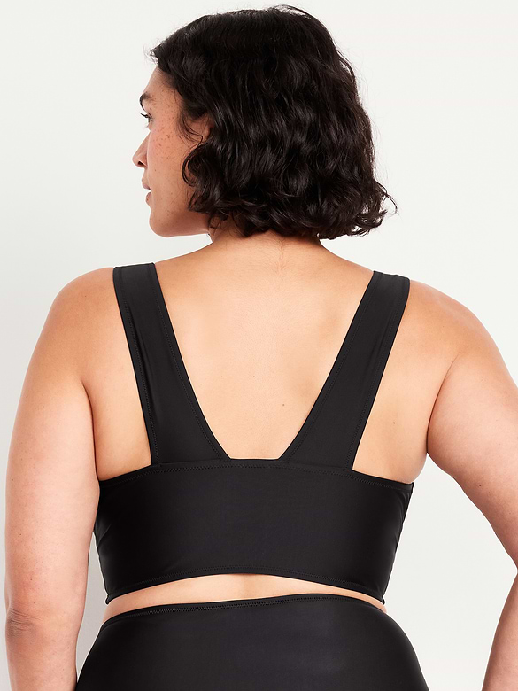 Matte Longline Bikini Swim Top