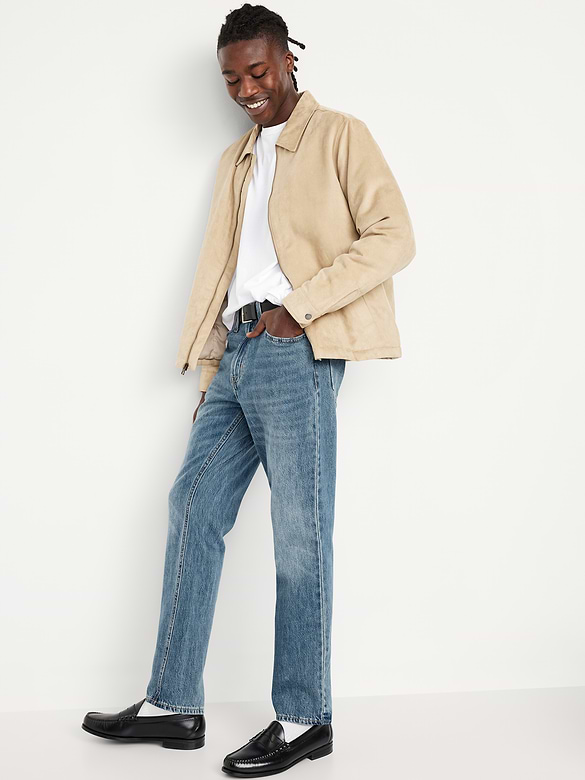 Structured Straight Non-Stretch Jeans