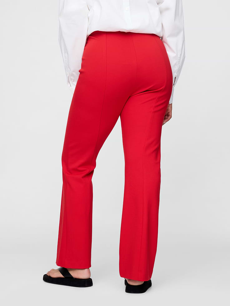 Image 6 de 8, Pantalon mi-évasé court à taille haute en tricot double épaisseur