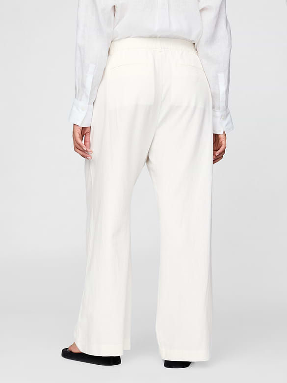 365 High Rise Linen-Blend Trousers