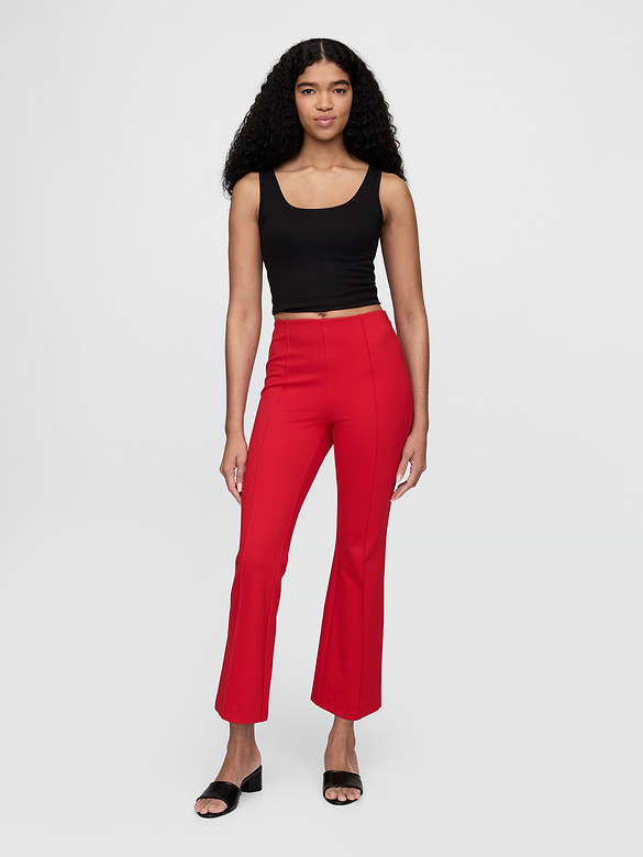 High Rise Double Knit Crop Kick Pants