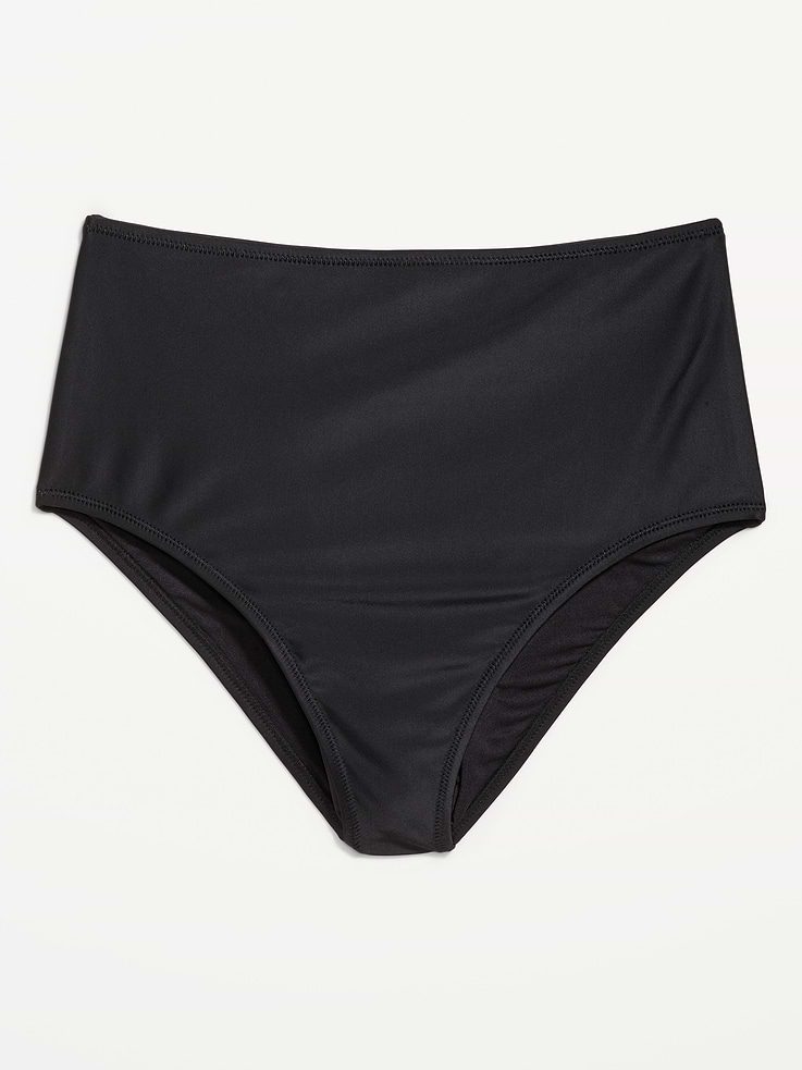 Image 8 of 8, Matte High-Waisted Bikini Swim Bottoms